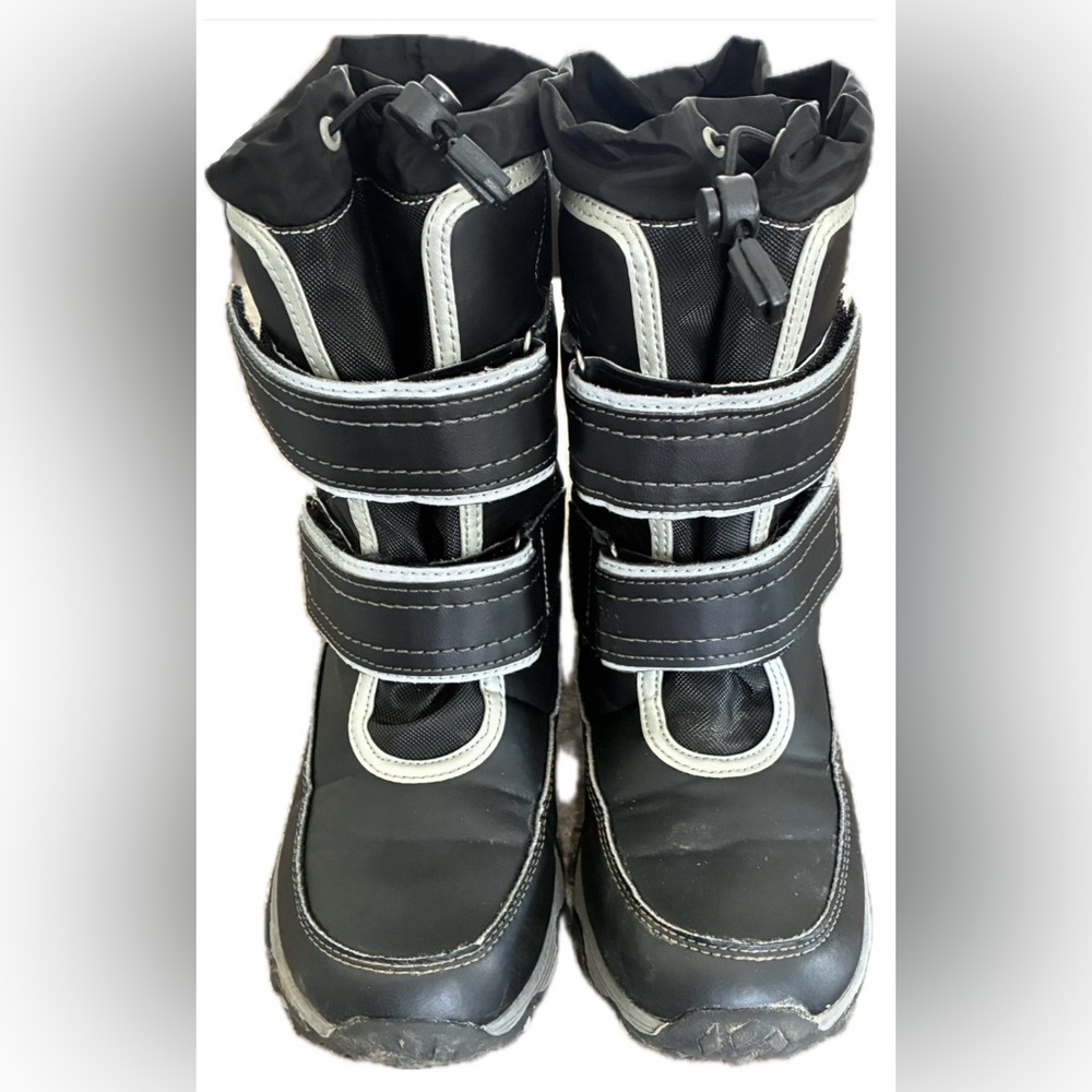Lands’ End Kids Black Insulated Waterproof Winter Boots Size 2